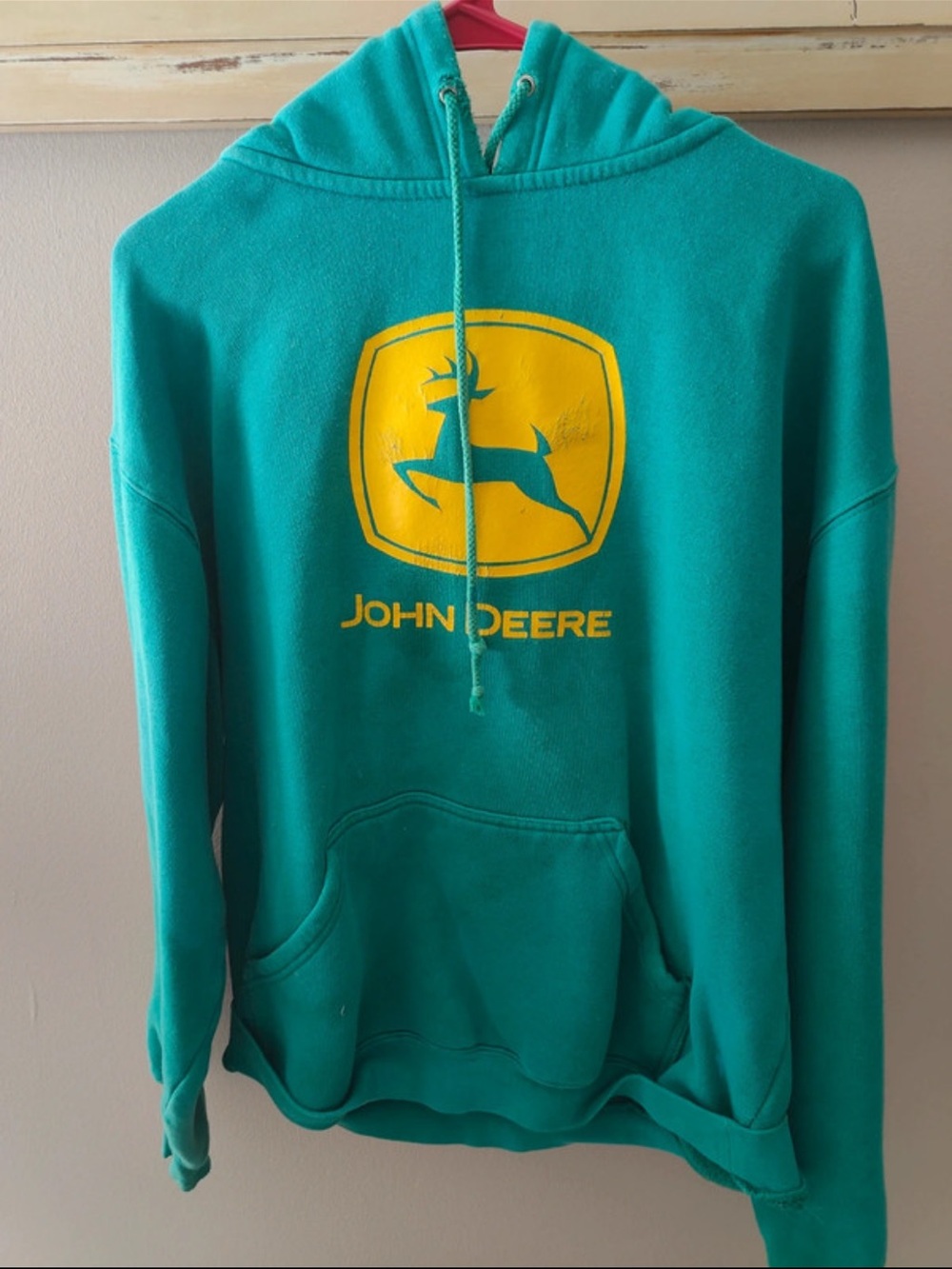 John Deere Teal Green Hoodie with Yellow Logo
